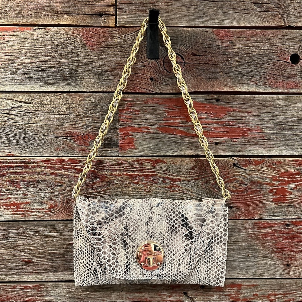 Elliott Lucca - Snake stamped leather envelope purse - NWT